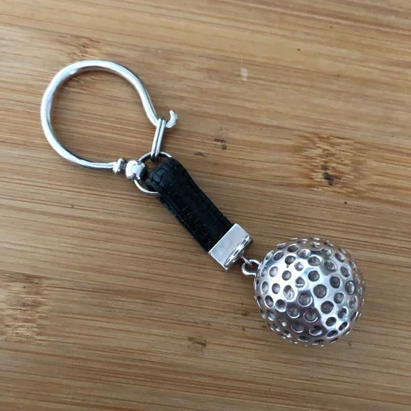 $134  Unique Estate Golfer's Key Chain  Sterling Silver 46gr. Marked 925 - Picture 6 of 8